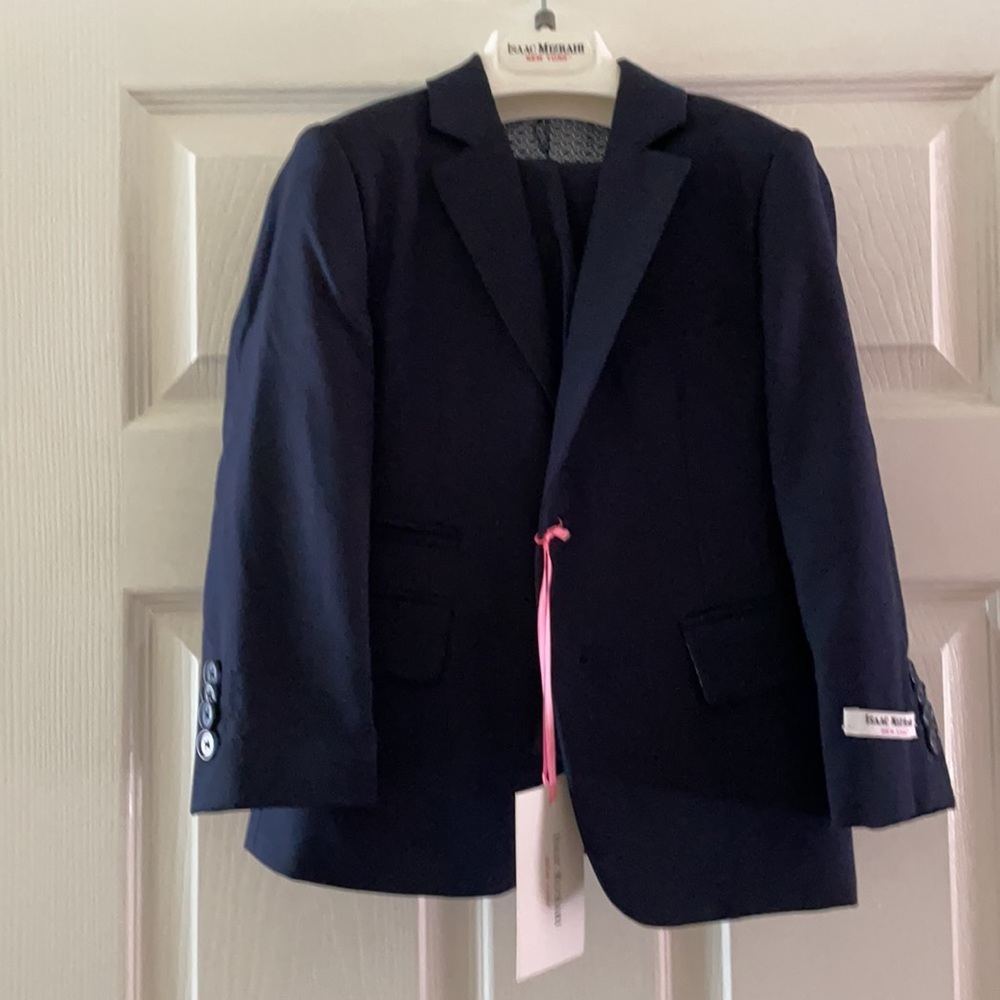 Isaac Mizhari Boys' 2 piece Slim Fit Wool Suit Set